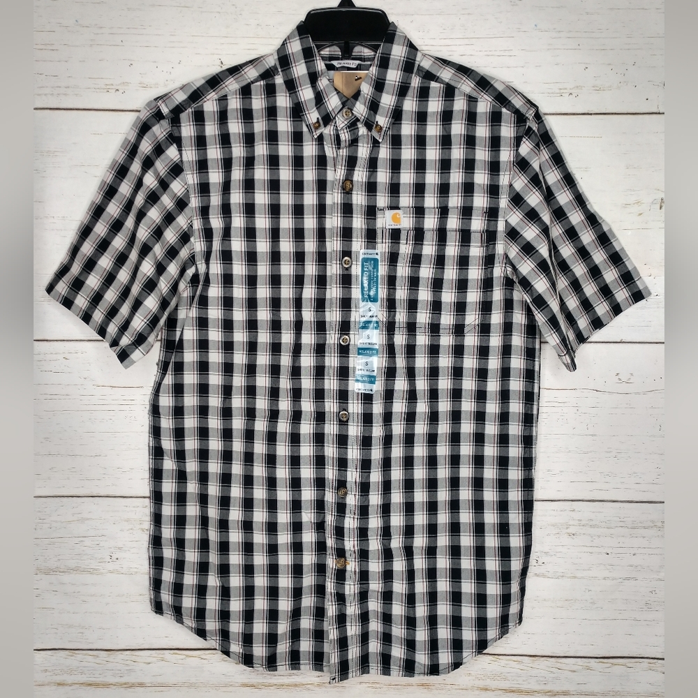 Carhartt Relaxed Fit Plaid Short Sleeve Button Down Shirt